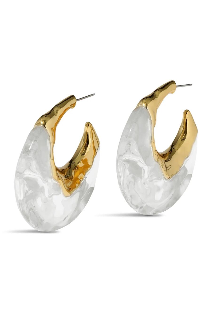 Alexis Bittar Liquid Lucite Puffy Hoop Earrings